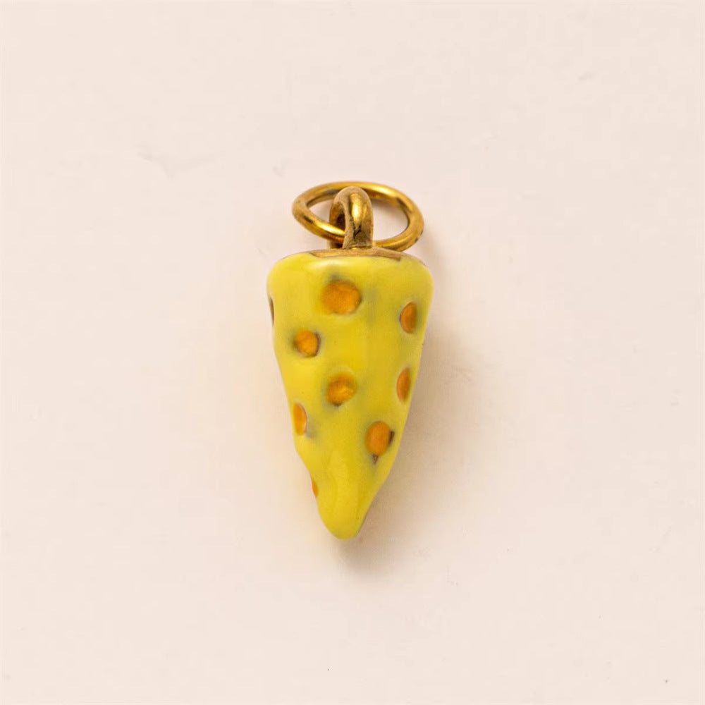 Mushroom Parts Vacuum Plating Gold Color Pendants