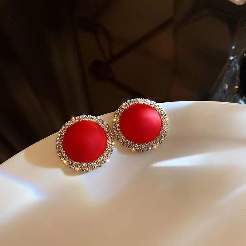 Women's Sier Needle Trendy Chinese Style Red Earrings