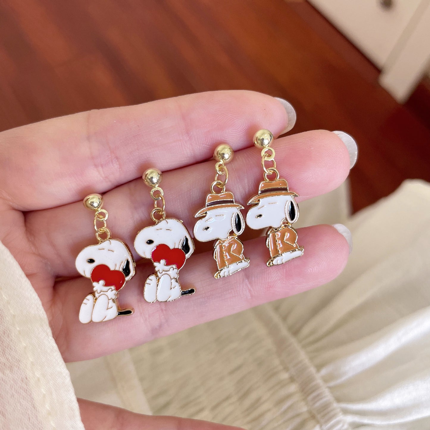 Cartoon Snoopy Cute Personality Childlike Comic Earrings