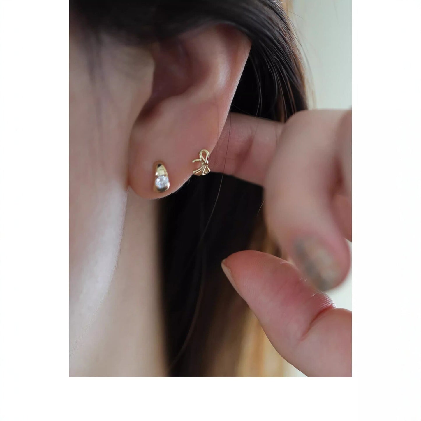 Women's Sier Gold Plated Ear Clip Style Exquisite Small Bone Fashionable Earrings