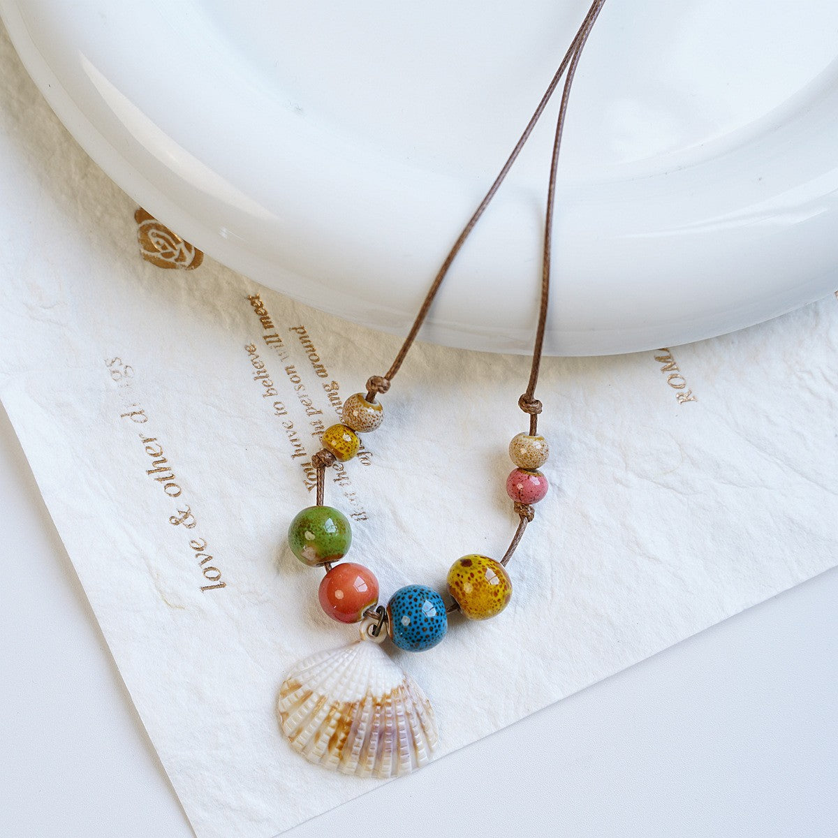Style Personalized Trendy Ceramic Geometric Colorful Fish Long High-grade Necklace