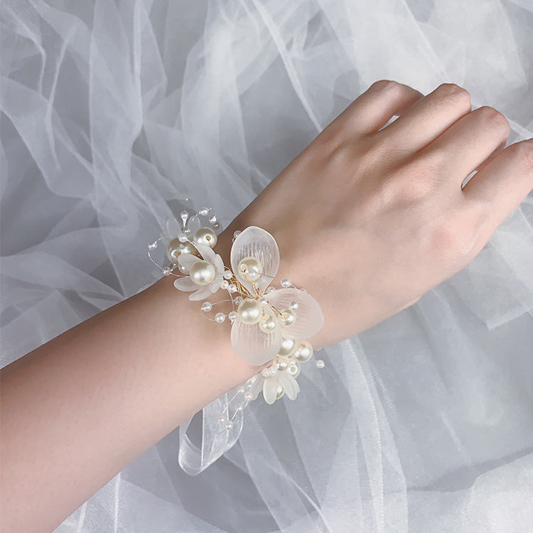 Wedding Wrist Flower Bride Fairy Pearl Mori Style Bridesmaid Sisters Bracelets