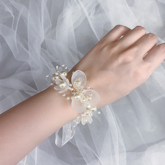 Wedding Wrist Flower Bride Fairy Pearl Mori Style Bridesmaid Sisters Bracelets