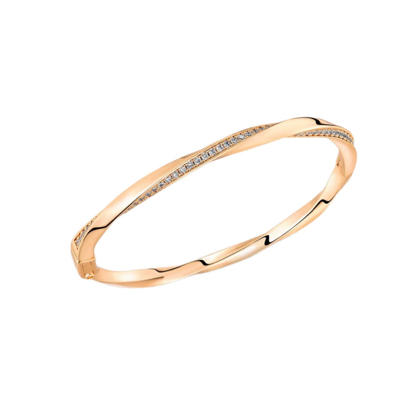 High Version Three-dimensional Rotation Twist Pattern Full Zirconium Inlaid Fashion Bracelet