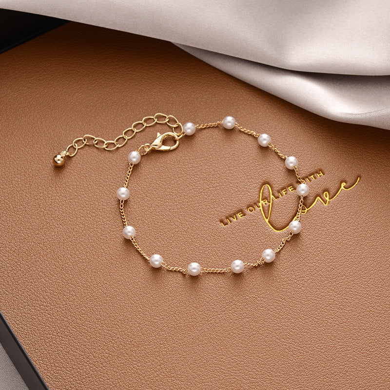 Vintage Pearl Female Style Design Simple Cold Bracelet