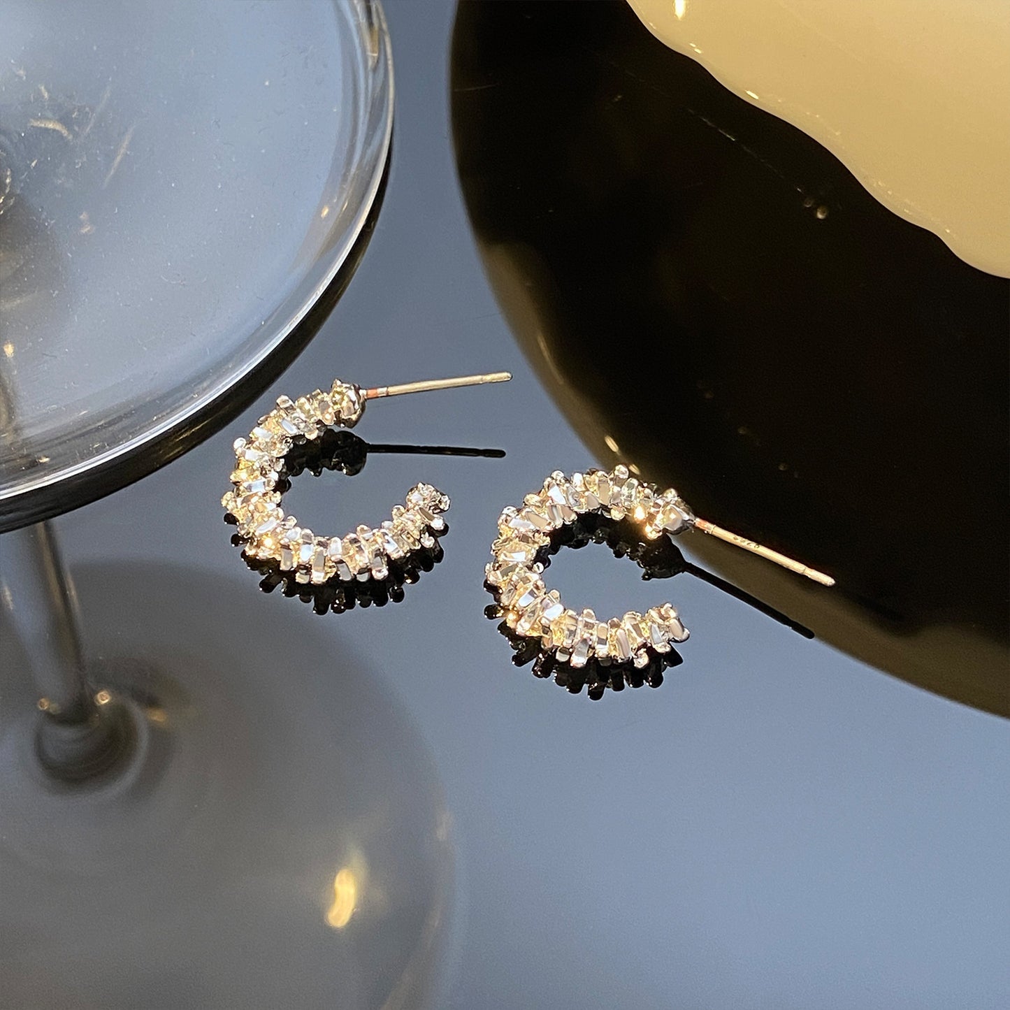 Small Pieces Of Sier Type Ear Stud Earrings