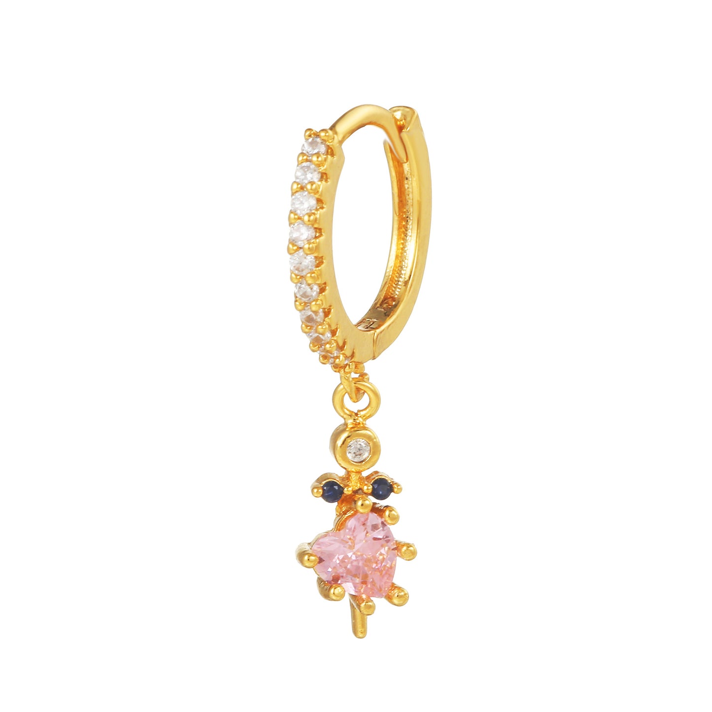 Micro Inlaid Zircon Personalized Love Heart-shaped Design Cold Ear Buckle