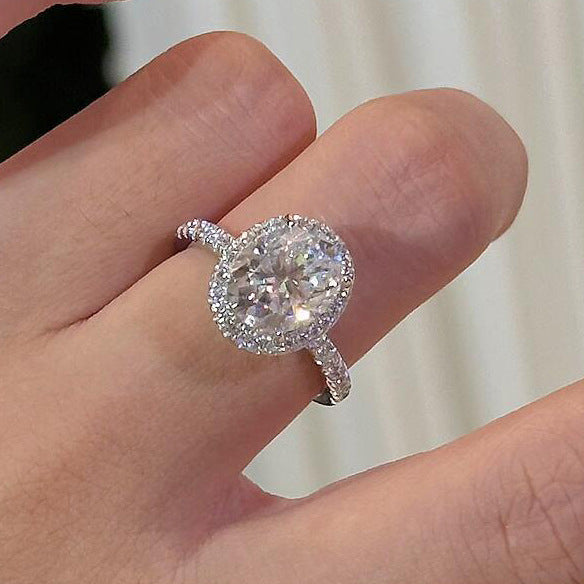 Flower Cut Simulation Moissanite Proposal Opening Female Ring