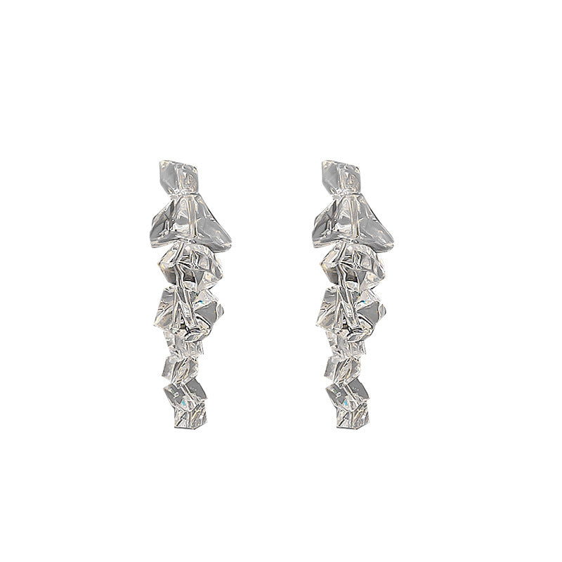 Acrylic Ice Cubes Retro Long High Profile Earrings