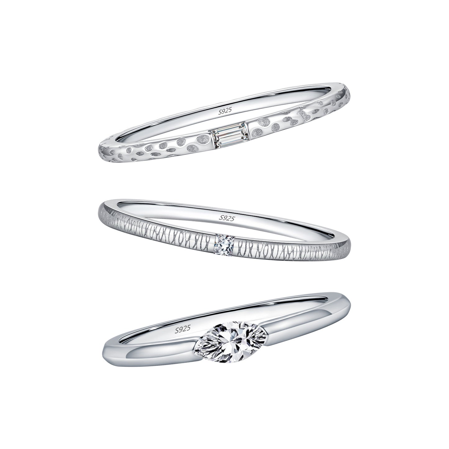 Women's Sterling Sier High-grade Simple Gold Tinfoil Irregular Cross Line Ring