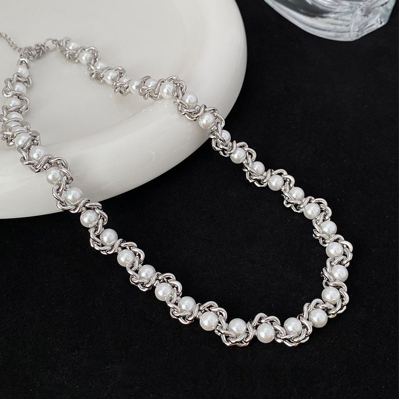 Design Pearl Chain Winding Female Affordable Necklace