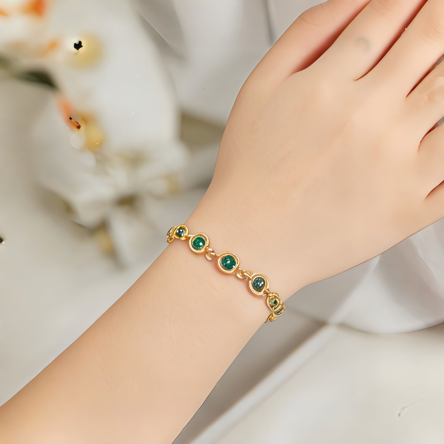 Six Peach Heart Crystal Fashion Elegant Single Hollow Shape With Bracelets