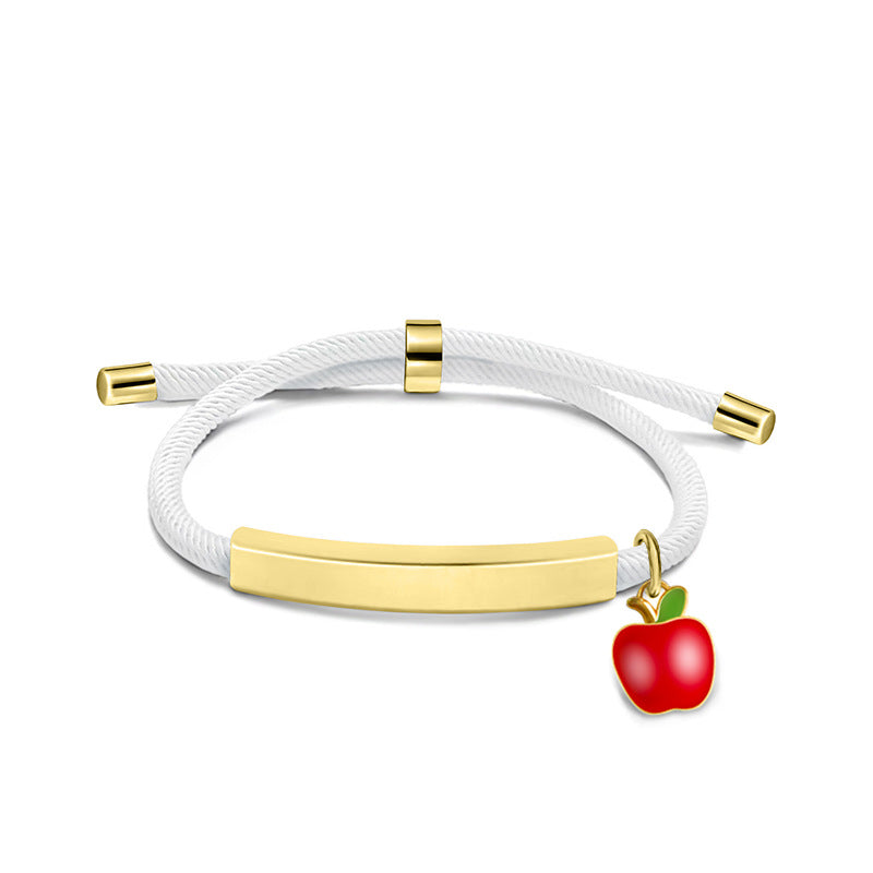 Material Red Apple Accessories Gift Lettering Bracelets