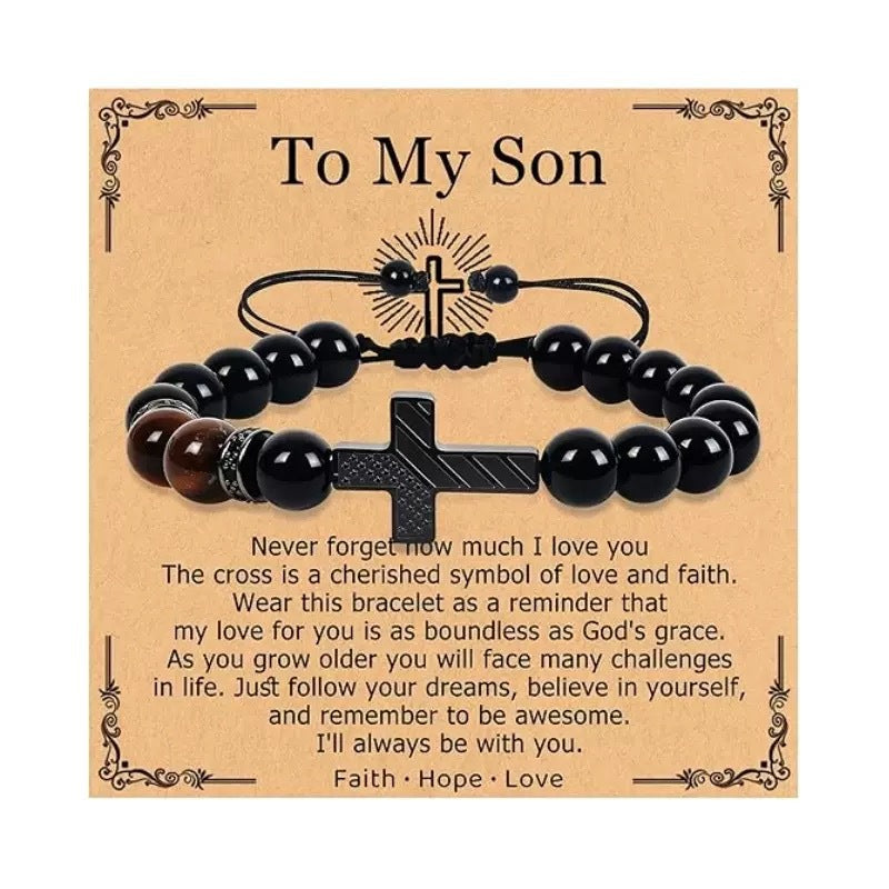 Popular Black Frosted Easter Woven Cross Bracelets