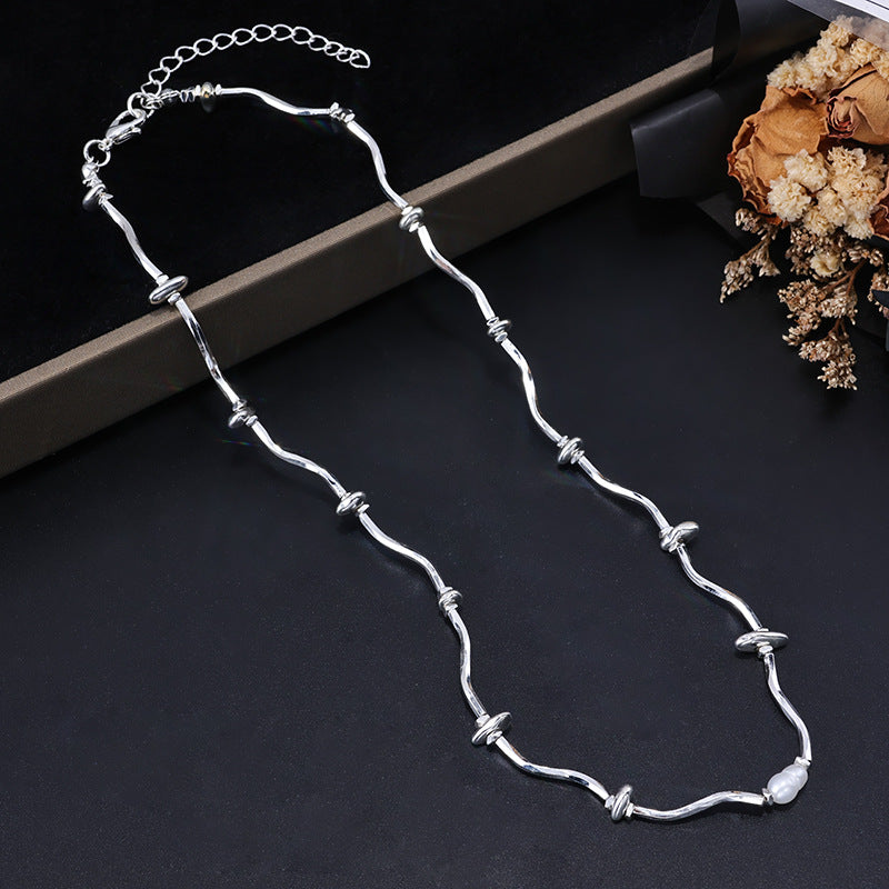 Women's Niche Design Advanced Wave Pattern Stitching For Summer Necklace
