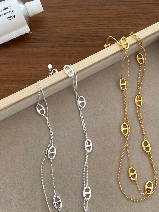 Nose Round Beads Female Clavicle Chain Necklaces