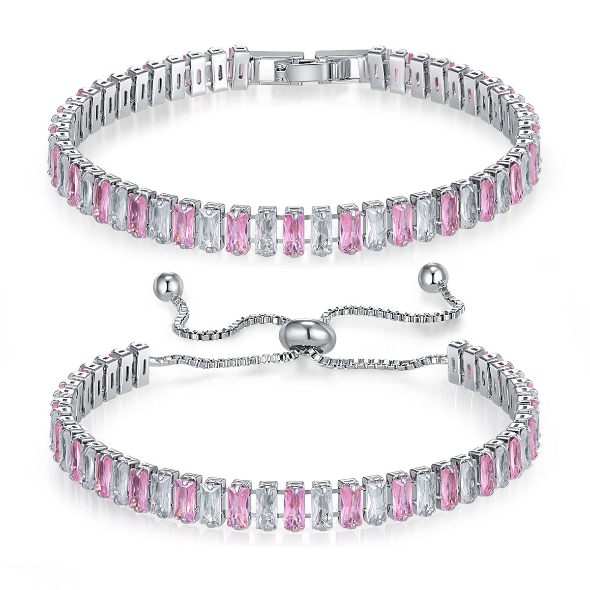 Pretty Female White Gold Plated Zircon Bracelets