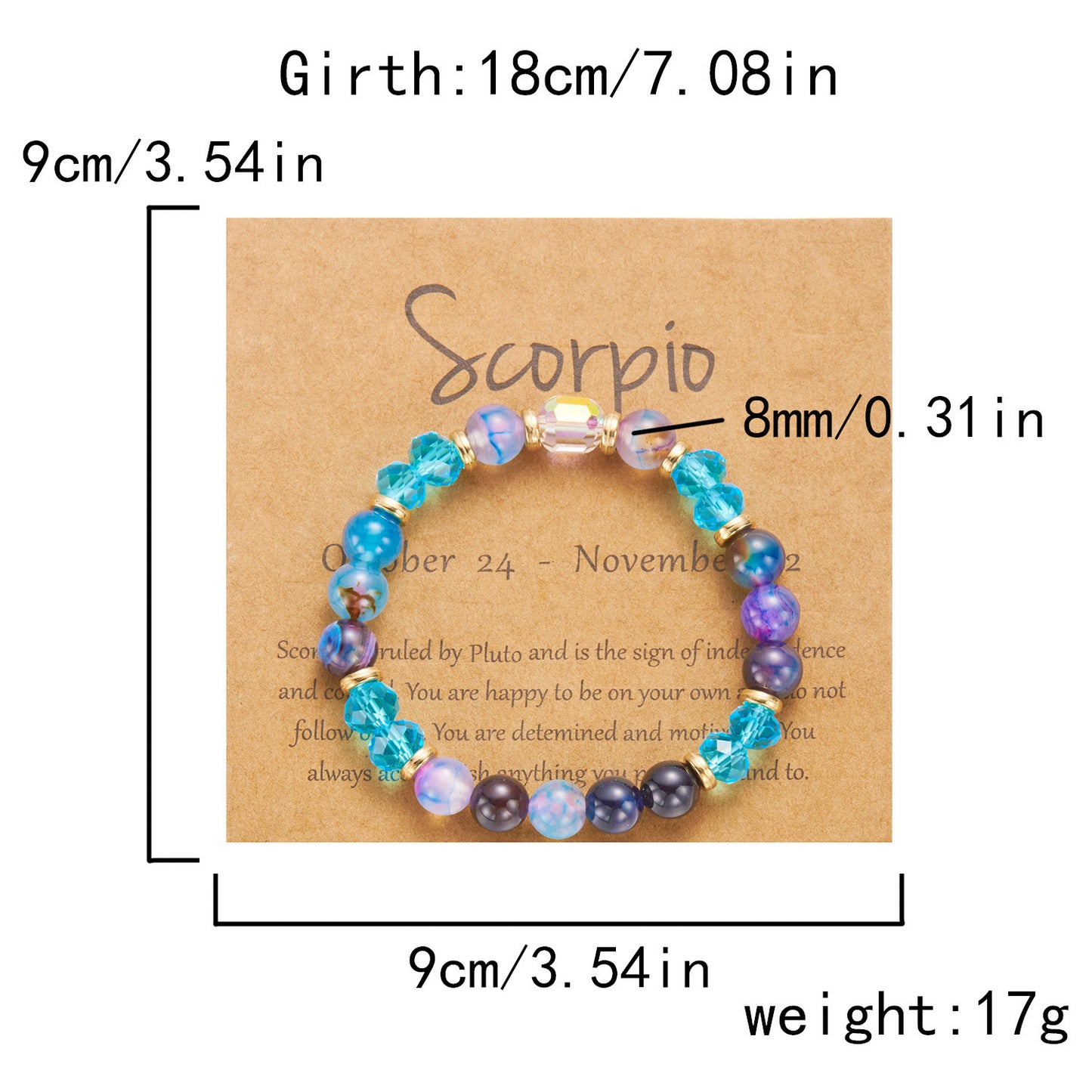 Ornament Twee Constellation Color Natural Stone Bracelets