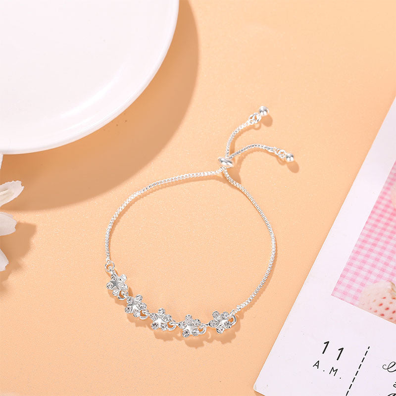 Women's Zircon Flower Korean Simple Design Personalized Bracelets