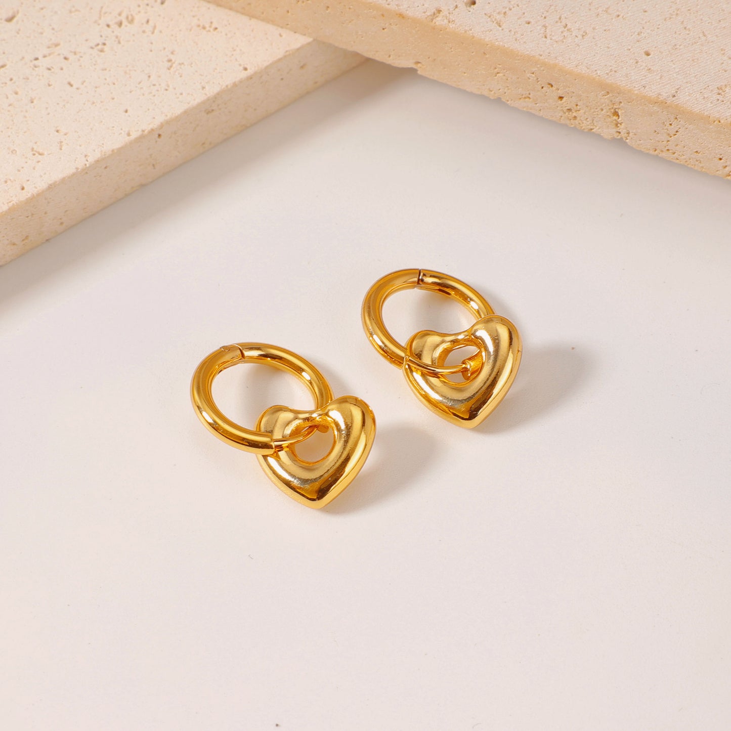 Women's Stainless Steel For Love Heart Flowers Eardrops Ear Titanium Earrings
