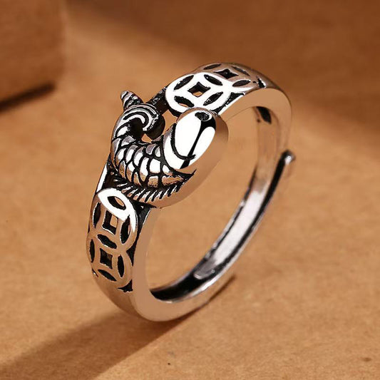 Fish Koi Female Personalized Minority Money Carp Ring
