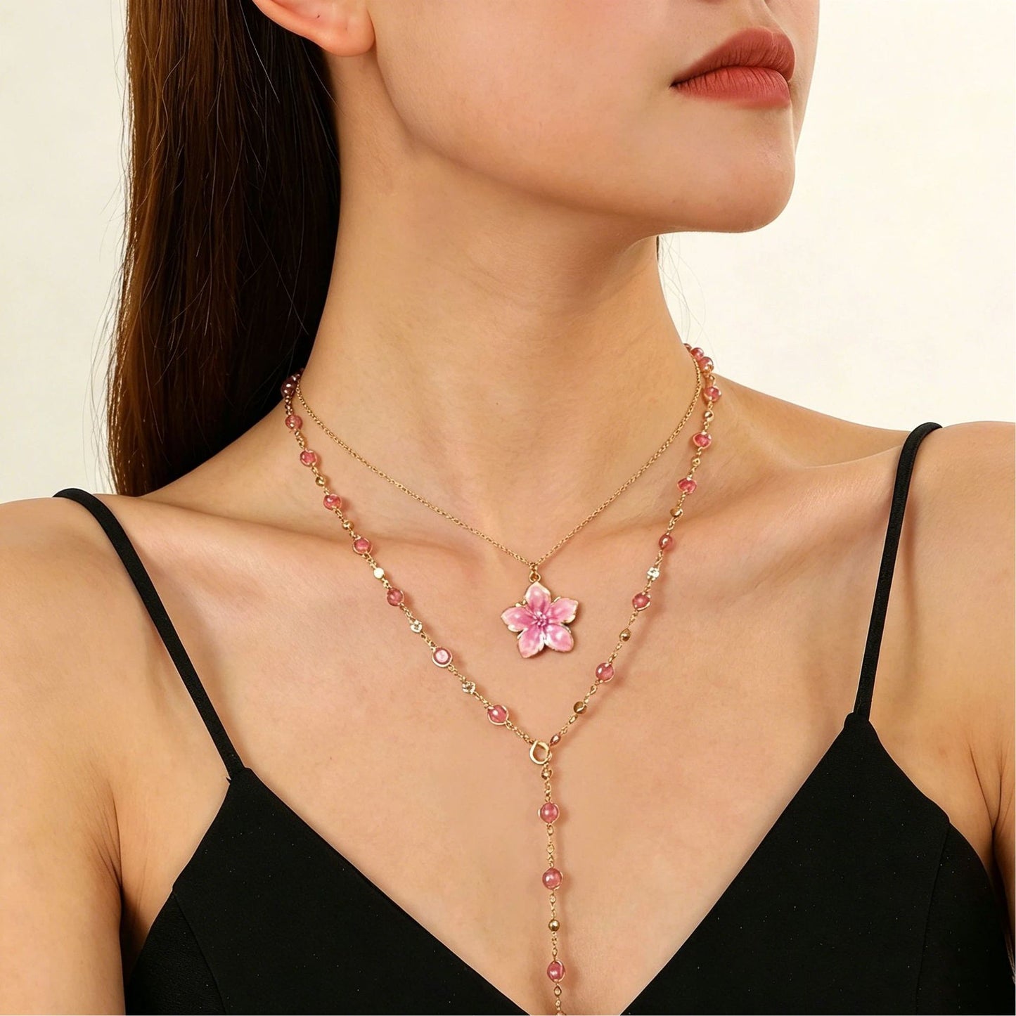 Women's Happy Pink Seedpod Light Luxury Clavicle Necklaces