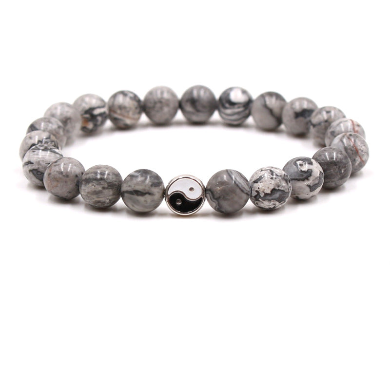 Women's & Men's Stone White Turquoise Volcanic Rock Gossip Bracelets