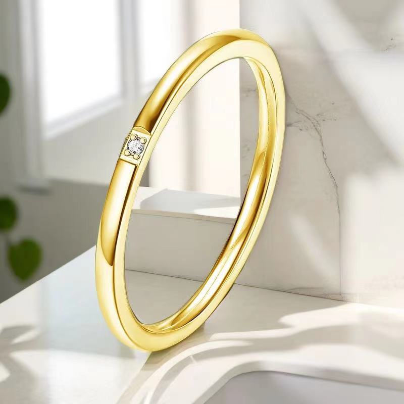 Women's Steel Electroplating Light Luxury Style Stainless Rings