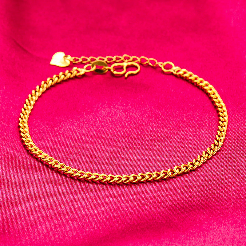 Women's Mold Simple Chopin Twist Flat Alluvial Live Bracelet
