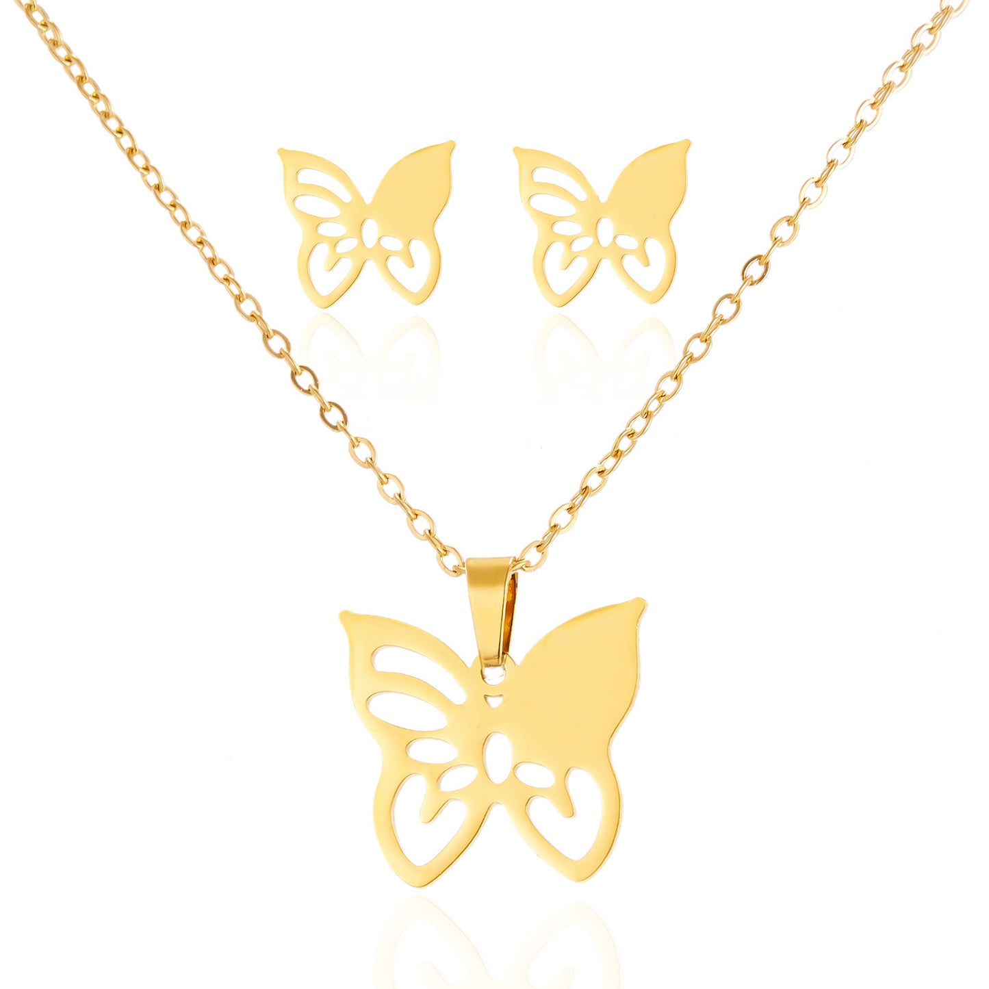 Mother's Day Hollow Heart-shaped Butterfly Combination Necklaces