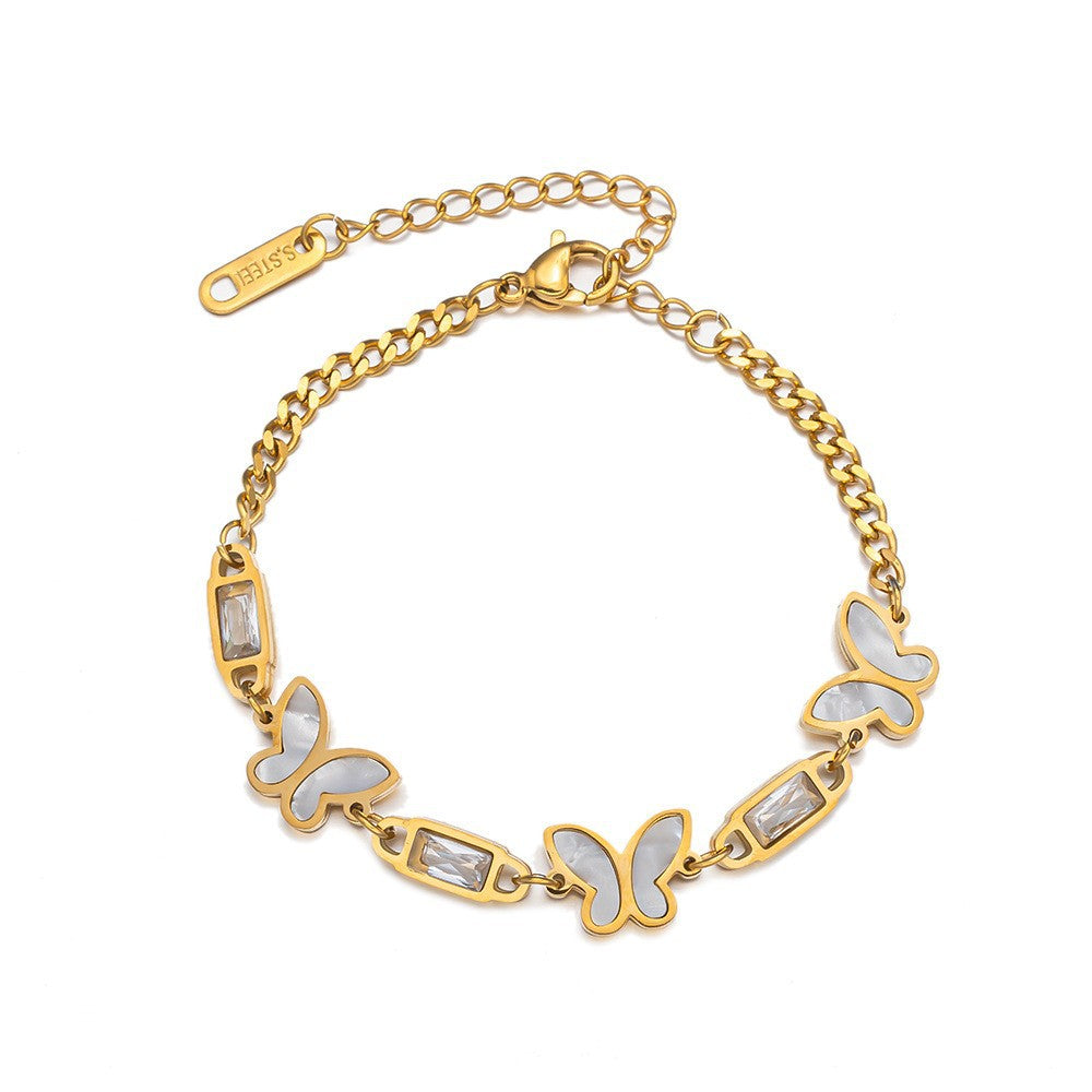 Diamond Square Chain Titanium Steel Furnace Vacuum Bracelet