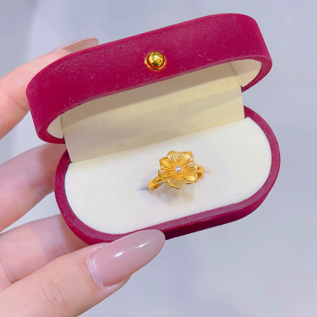 Women's Alluvial Gold Retro Affordable Luxury Design Brass Plated Fashion Ring
