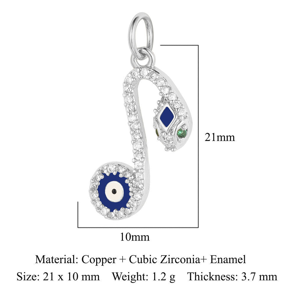 Snake Small Fish Copper Zircon Whale Tail Pendants