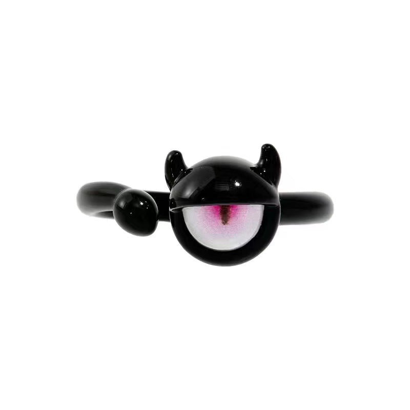 Black Cat Monster Big Eyes Sweet Cool Cartoon Cute Girlfriends Rings