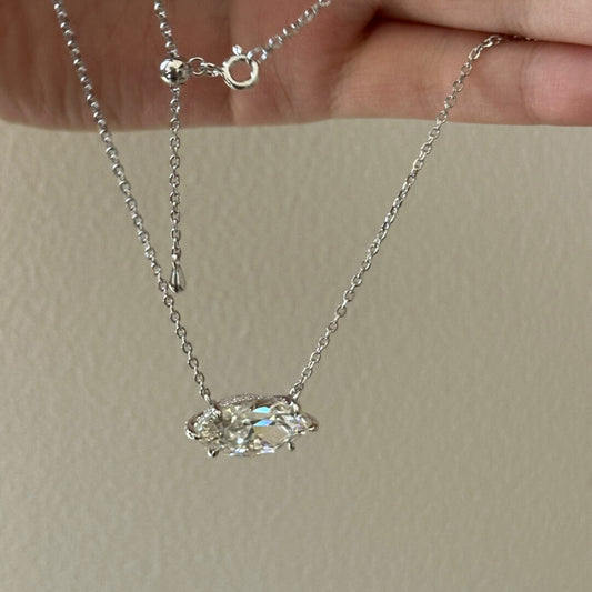 Horizontal Horse Eye Diamond Elegant Static Luxury Necklaces