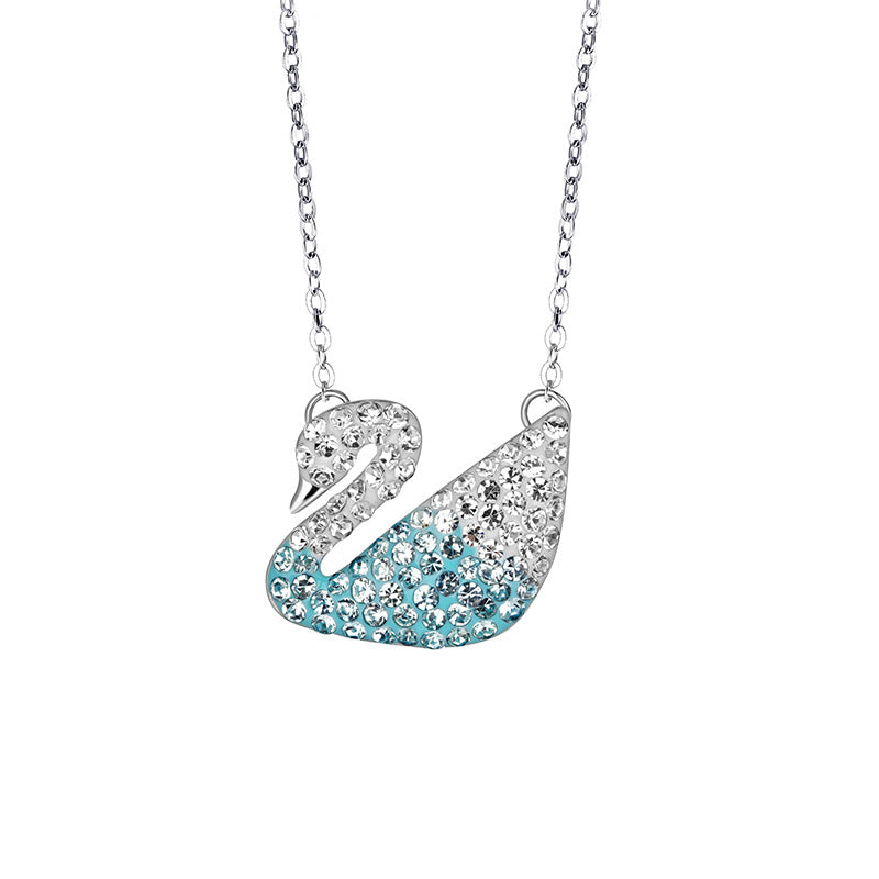 Women's Swan Inlaid Crystal Zircon Clavicle Chain Necklaces