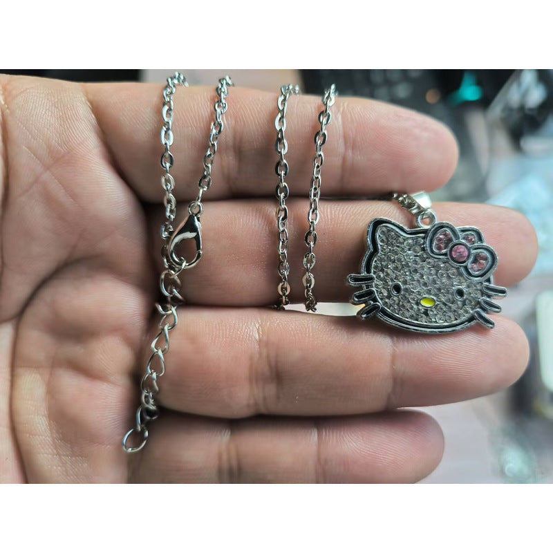 Women's Full Diamond Hello Kitty Millennium Hot Pendants