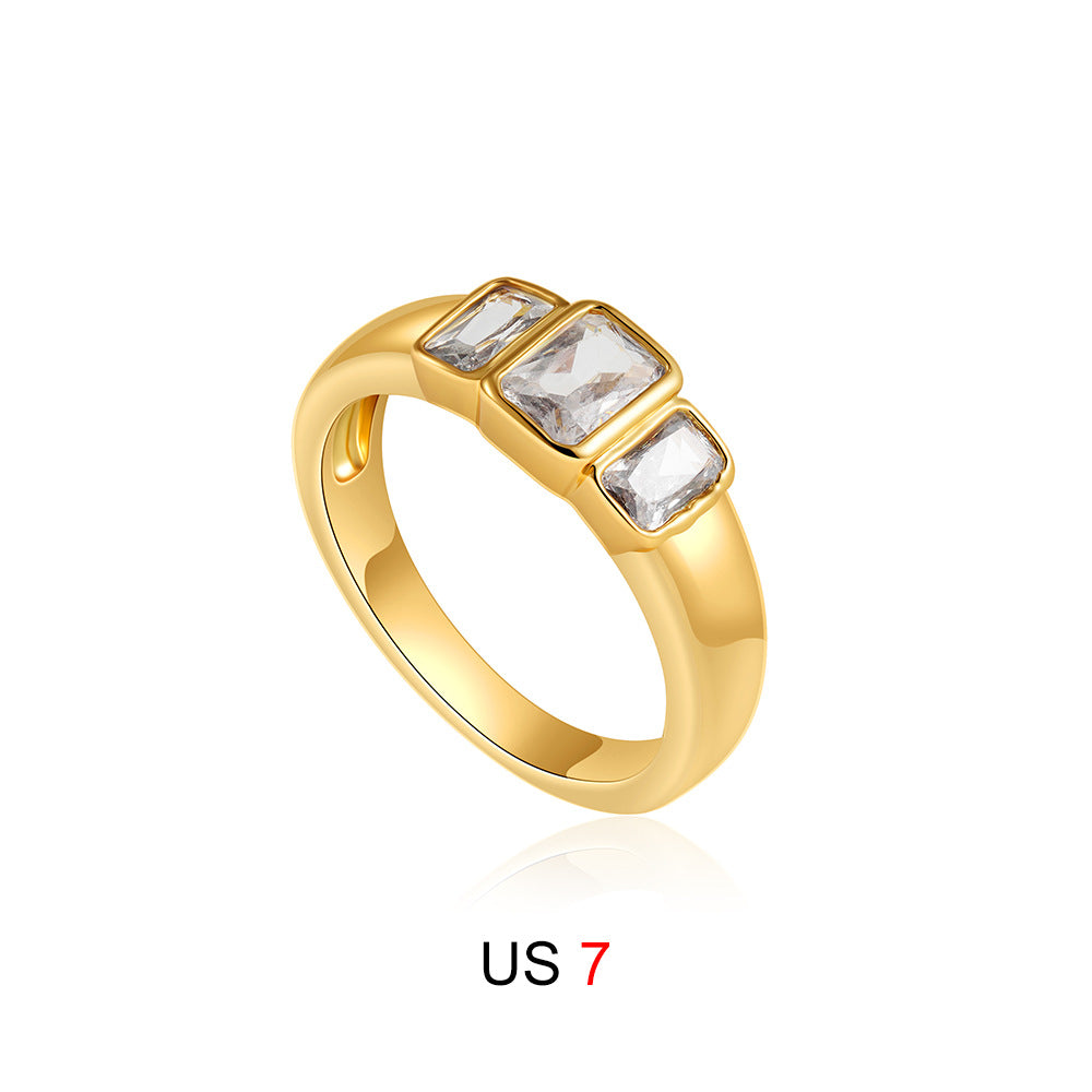 Zircon Light Luxury High Sense Retro Rings