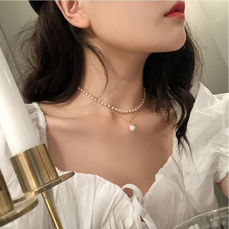 Short Clavicle Chain Simple Pearl Female Niche Design Necklaces