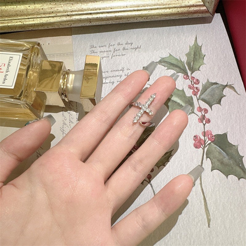 Cold Style Cross Super Flash Open Personalized Live Ring