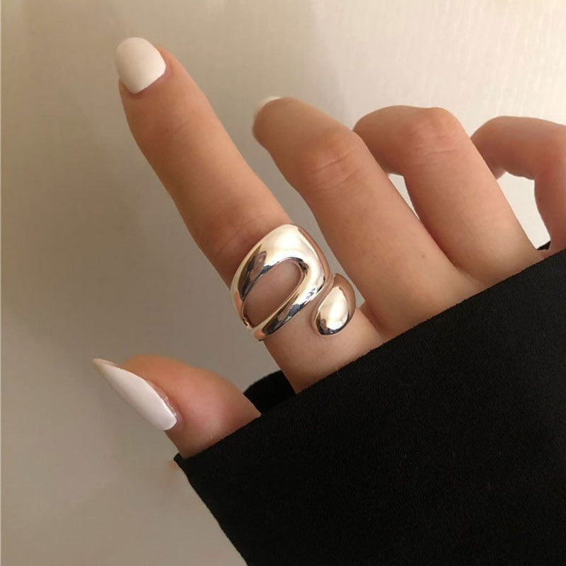 Open Female Retro Exaggerated Style Personalized Hip Rings