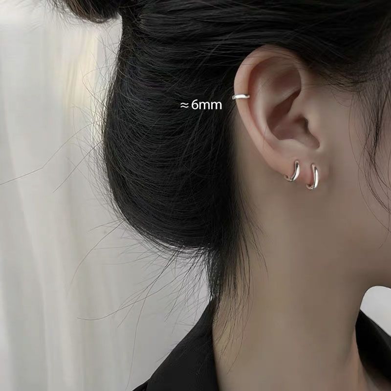 Women's Sterling Sier Needle Mini Bone Design High Rings