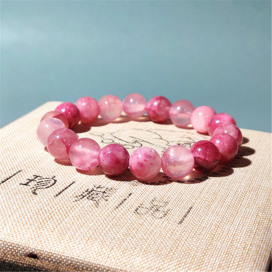 Little Female Persian Jade Round Beads Finger Twist Bracelet