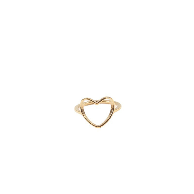 Gold-plated Hollow Heart Love Index Finger Middle Ring