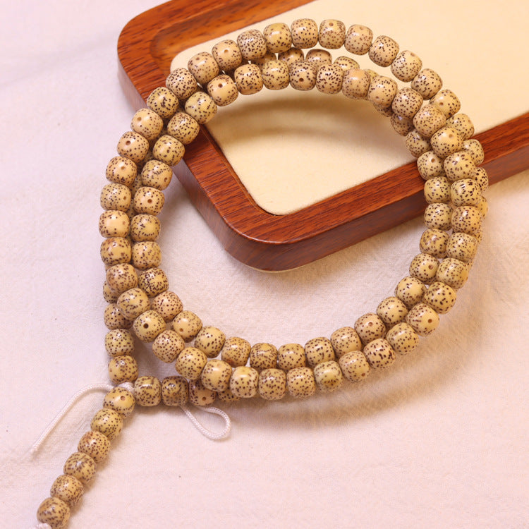 Hainan Dry Grinding Smooth White Bodhi Long Mini Tablets Bracelets