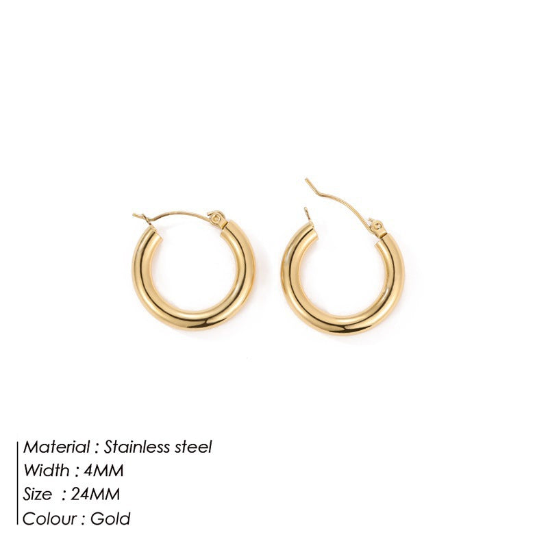 Stainless Steel Female Niche Fashion Hollow Simple Earrings