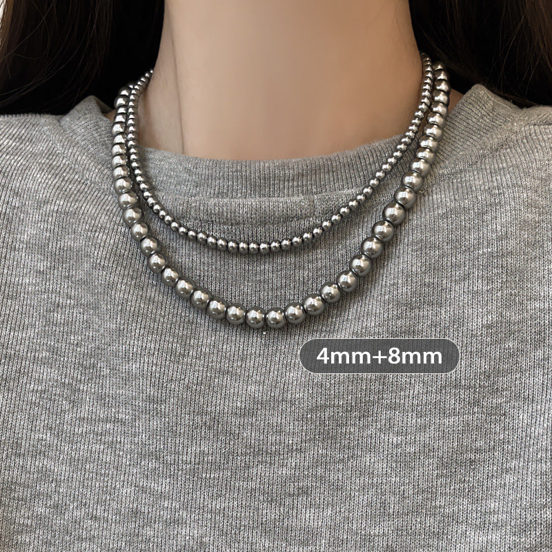 Women's Perfect Circle Pearl Twin Sweater Chain Light Necklaces