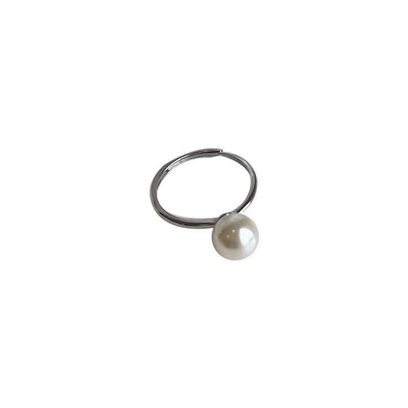 Women's Imitation Pearl For Niche Design Geometric Opening Adjustable Simple Index Ring