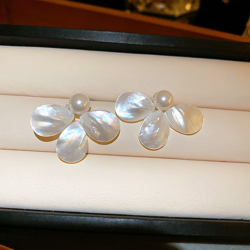 Needle Raffia Fabric White Flower Light Luxury Rings