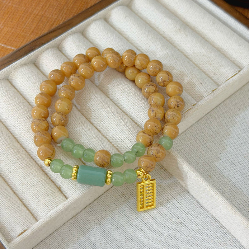 Double Layer Twin Chinese Style Safe National Circle Niche String Bracelet